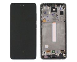 Kijelző Samsung Galaxy A52 előlap + LCD kijelző + érintőpanel komplett kerettel fekete GH82-25524A